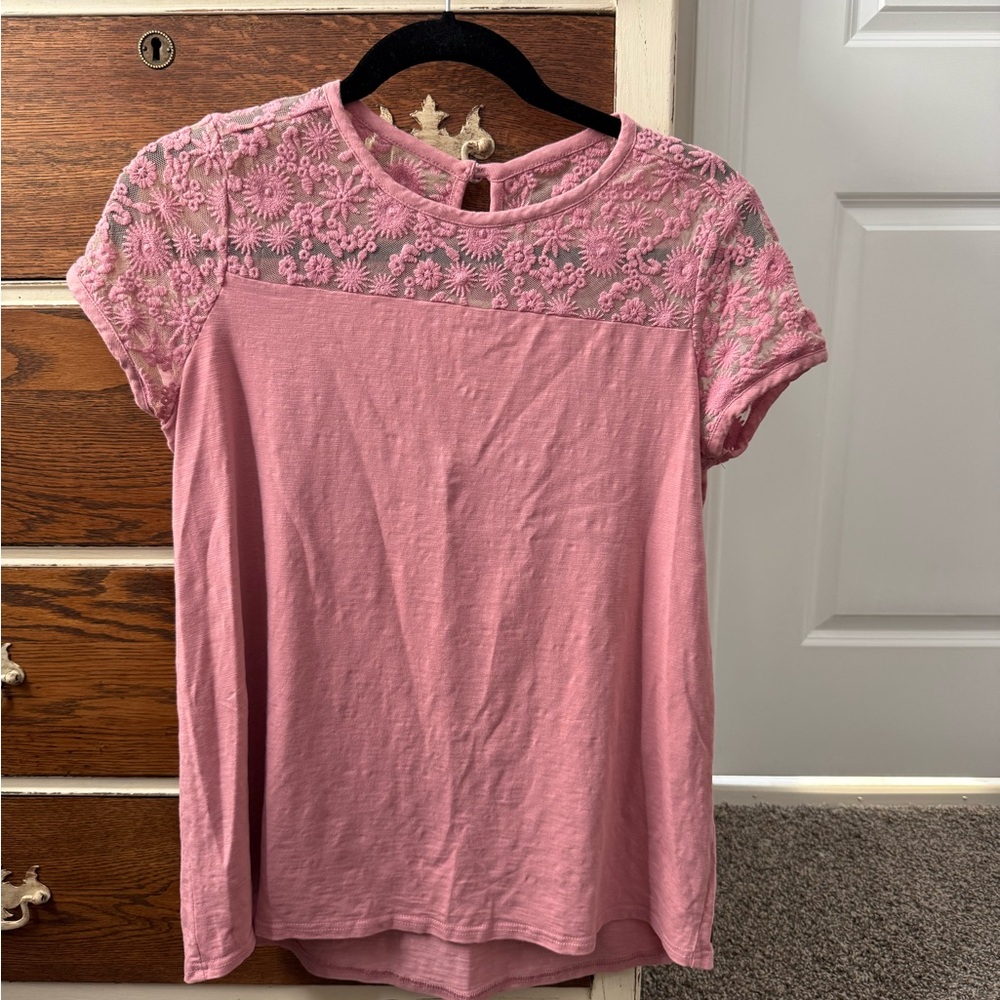 Matilda Jane Pink Floral Lace Blouse